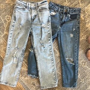 Distressed Denim Jeans Set